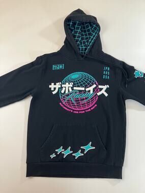 The Boys Racing Hoodie Mens M Black JDM Japanese Street Racing Graphic Pullover